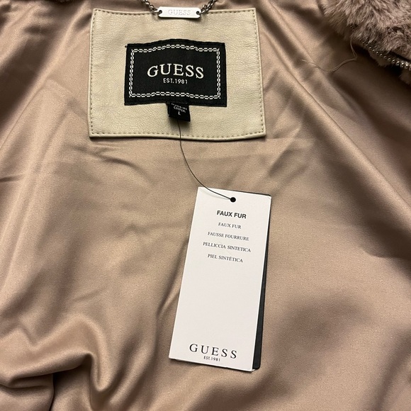 GUESS Women's Tan Faux Fur Vest BRAND NEW SIZE L - Picture 4 of 5